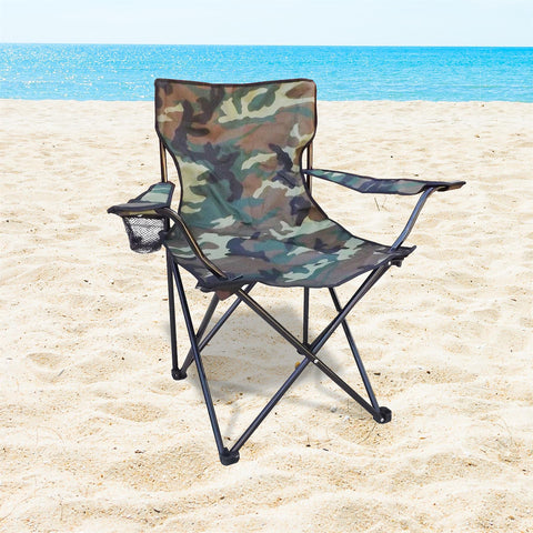 Beach Camping Chair Green Camo