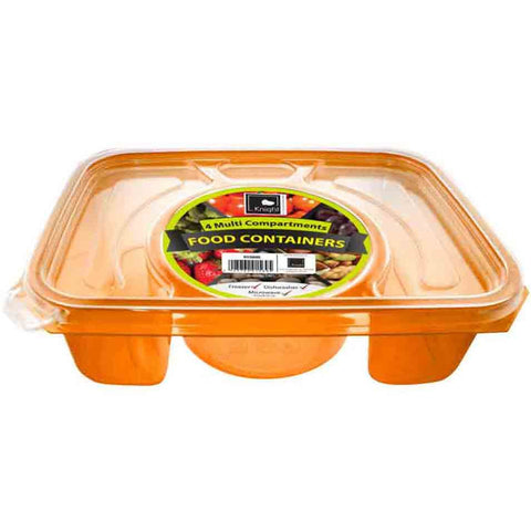 4 Compartment Rectangle Foodserver Lunchbox Food Container