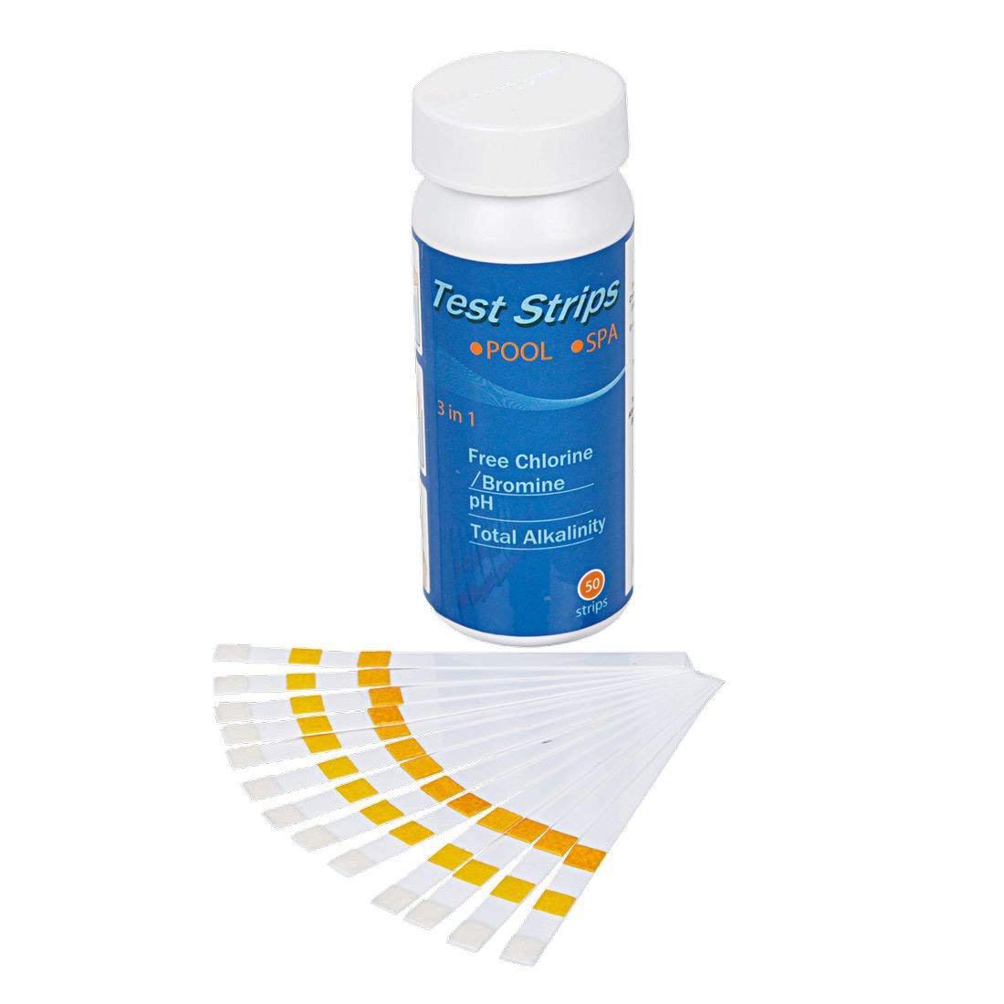 3 in 1 Pool & Spa Water Dip 50pk Test Strips Chlorine Alkalinity PH Level