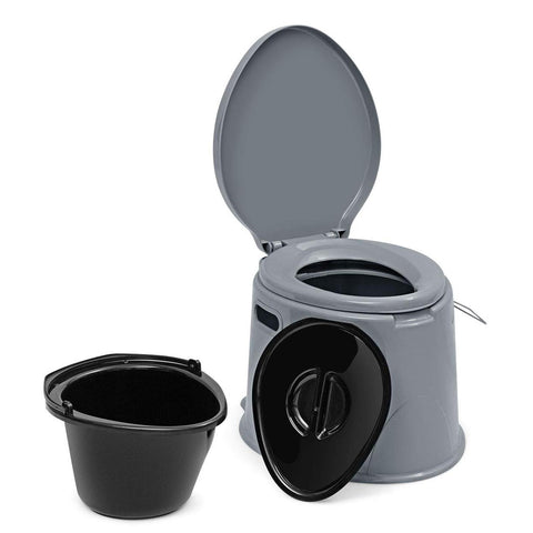 Portable 5L Camping Toilet With Roll Holder