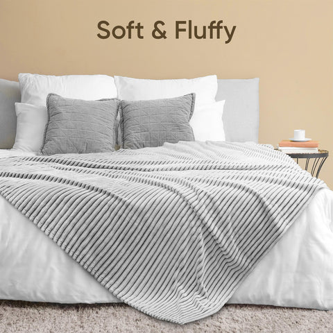 Ribbed Super Soft Blanket 120Cm X 150Cm - Grey