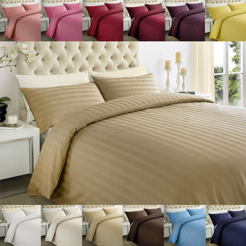 250 Thread Satin Stripe Duvet Cover Set