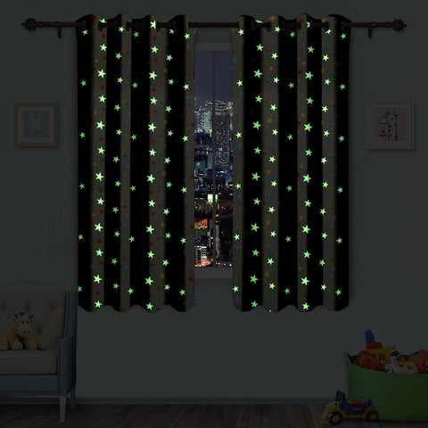 Blackout Glow In The Dark Kid Pair Curtains