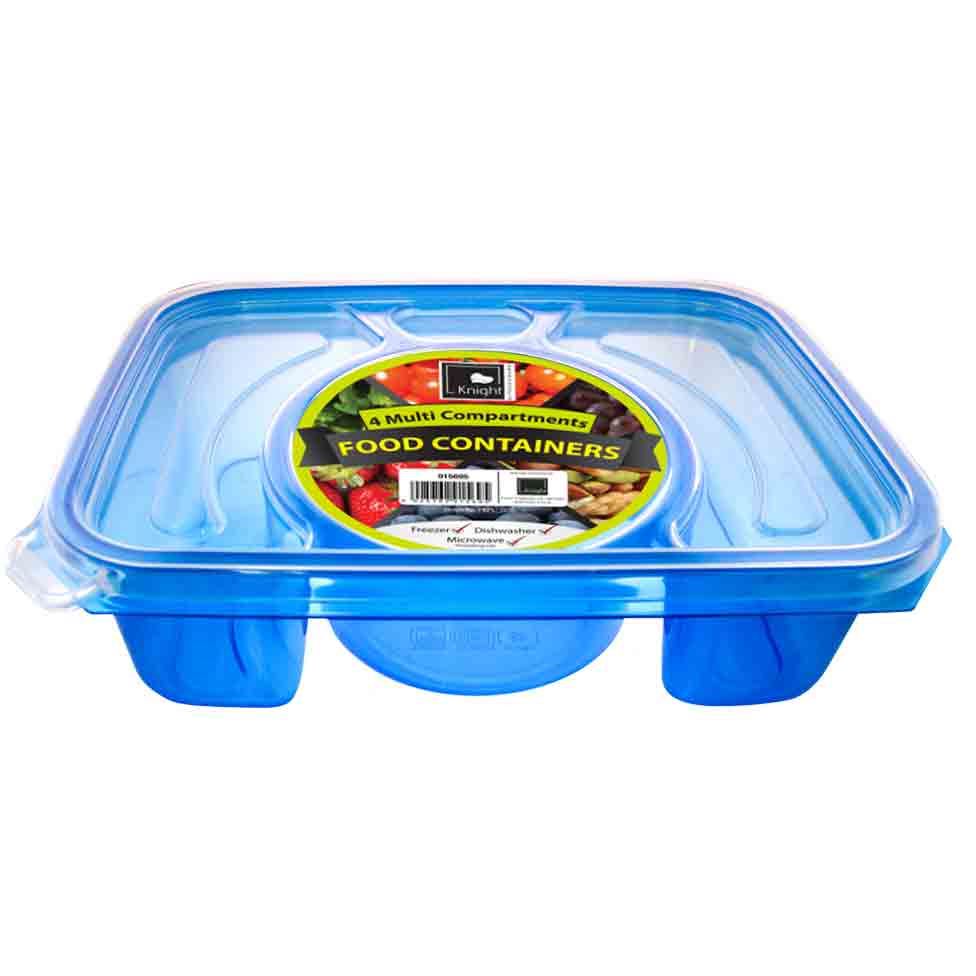 4 Compartment Rectangle Foodserver Lunchbox Food Container