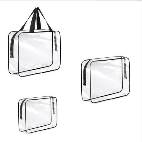 Transparent PVC Travel Organiser Bags 3 Pack