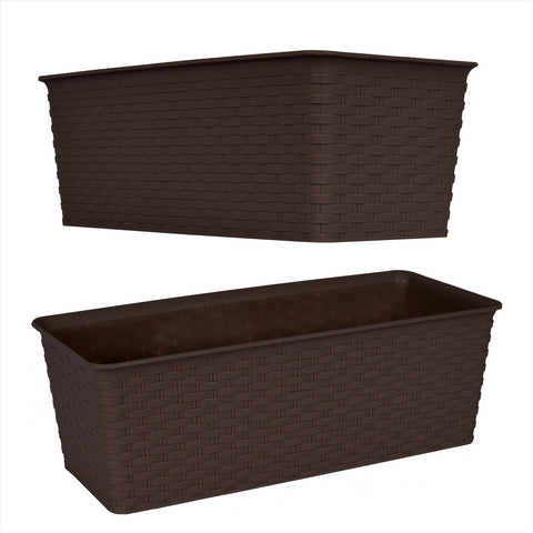 Rectangle Rattan Planter