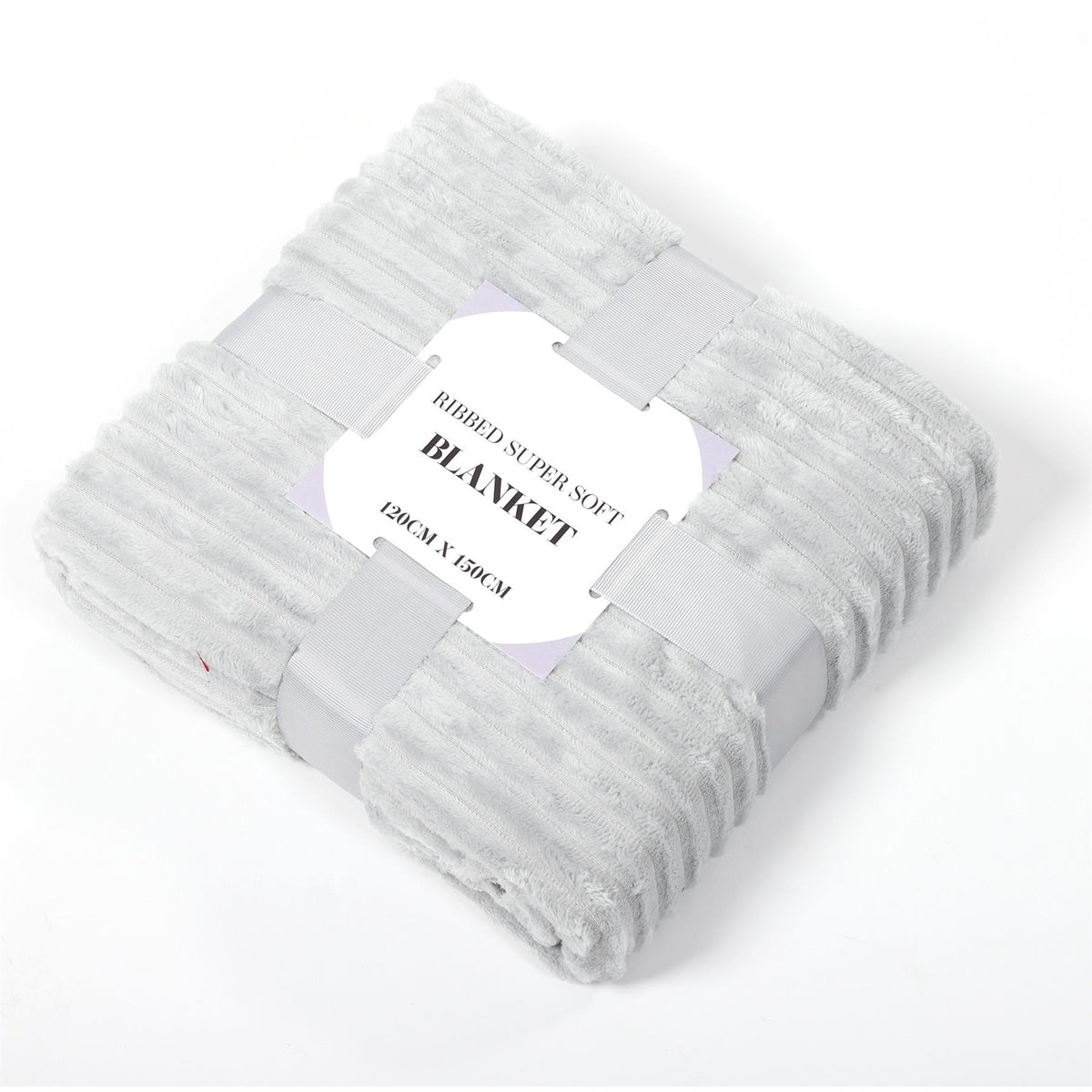 Ribbed Super Soft Blanket 120Cm X 150Cm - Grey