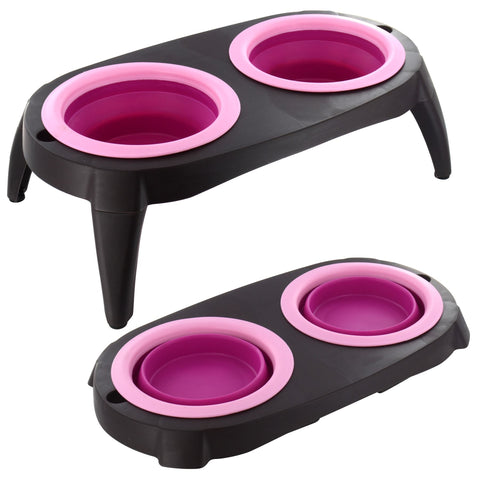 Double Collapsible Travel Pet Bowl