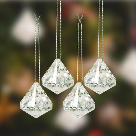 Crystal Look Hanging Gems Christmas Tree Ornament