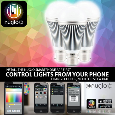 Nuglo LED Multi Colour Changing Bulbs 3 Pack