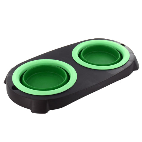 Double Collapsible Travel Pet Bowl