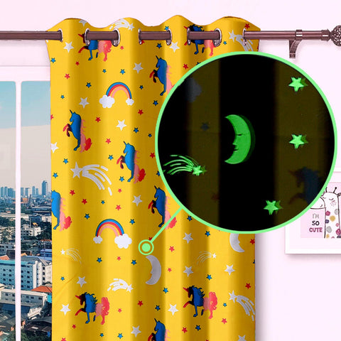 Blackout Glow In The Dark Kid Pair Curtains