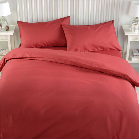 3pc Poly Cotton Plain Dyed Duvet Set KING