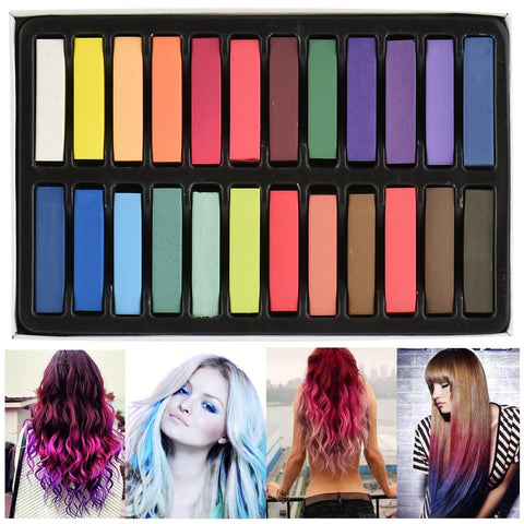 24 Hair Chalk Salon Kit Temporary Hair Dye