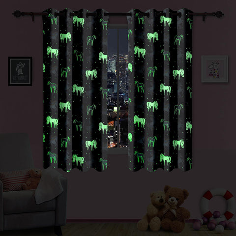 Blackout Glow In The Dark Kid Pair Curtains