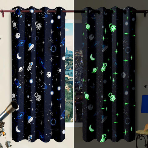 Blackout Glow In The Dark Kid Pair Curtains