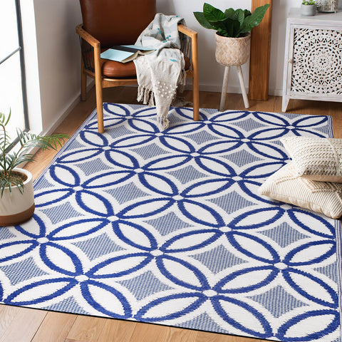 Outdoor Rug 180Cm X 120Cm - Blue