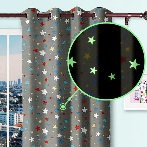 Blackout Glow In The Dark Kid Pair Curtains