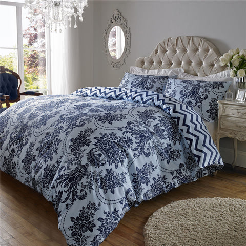 Cotton Rich Damask Print Duvet Cover Sets