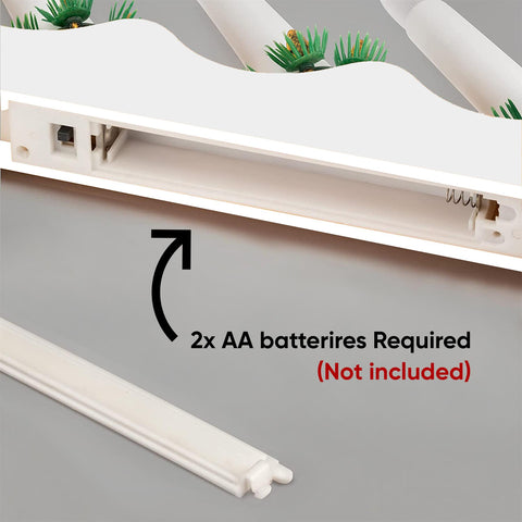 Battery Operated 7 Led Wood Candle Bridge - White