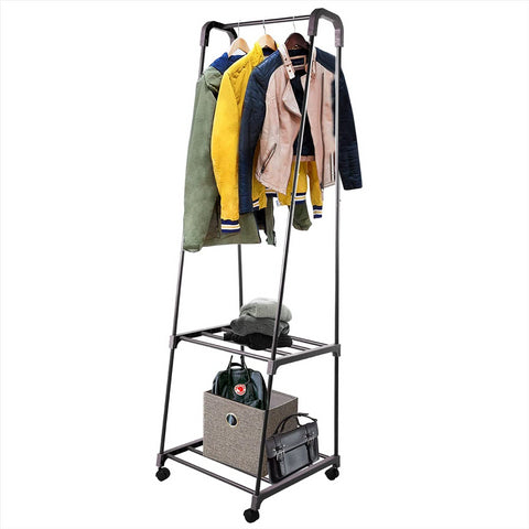 Garment Rack with 2 Tier Storage Shelf