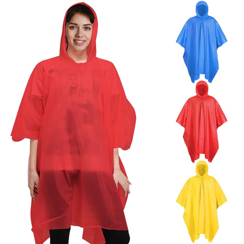 Adult Rain Cover Poncho Camping Waterproof Hooded