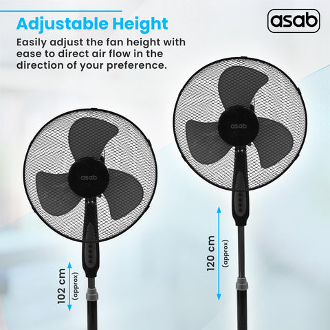 Oscillating  Pedestal Fan 16'' Black