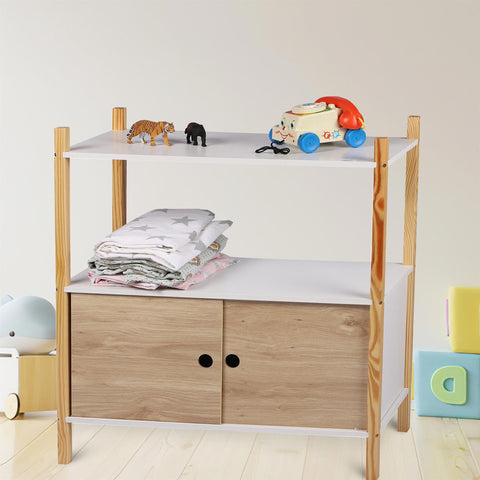 Wooden White Cabinet Kids' Bedroom Storage Unit