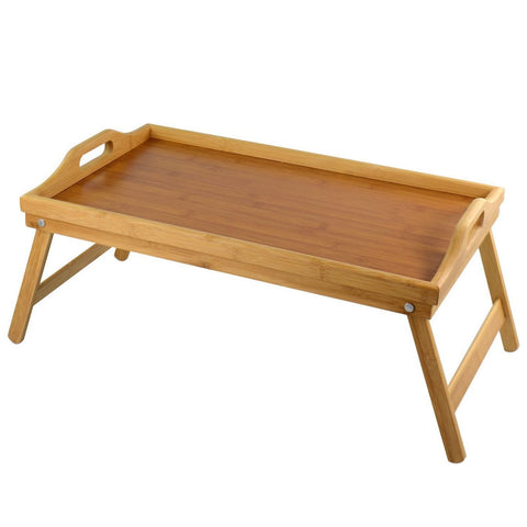 Bamboo Tray With Folding Legs Breakfast Table