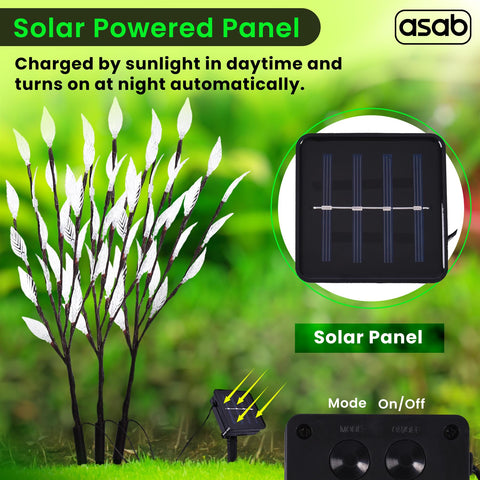 3Pk 60 LED Solar Branch Lights