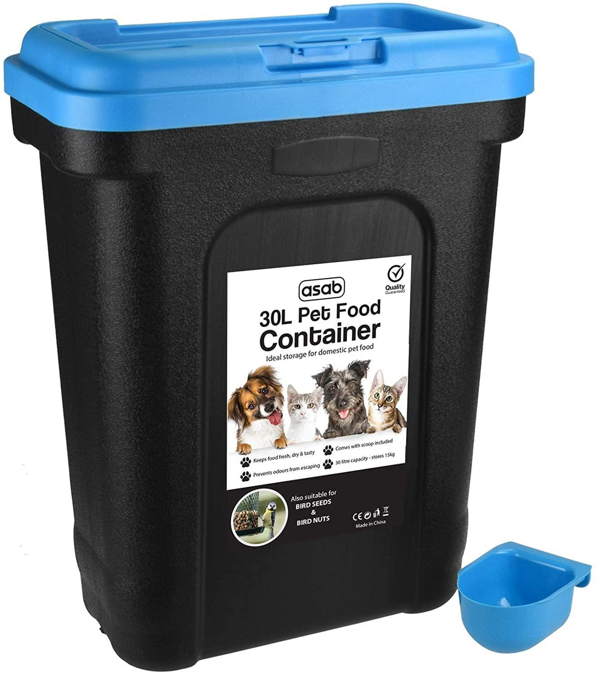 Large Blue Pet Food Storage & Scoop