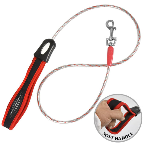 Soft Non Slip Handle Dog Training Lead 4ft Nylon Rope Leash Walking Line