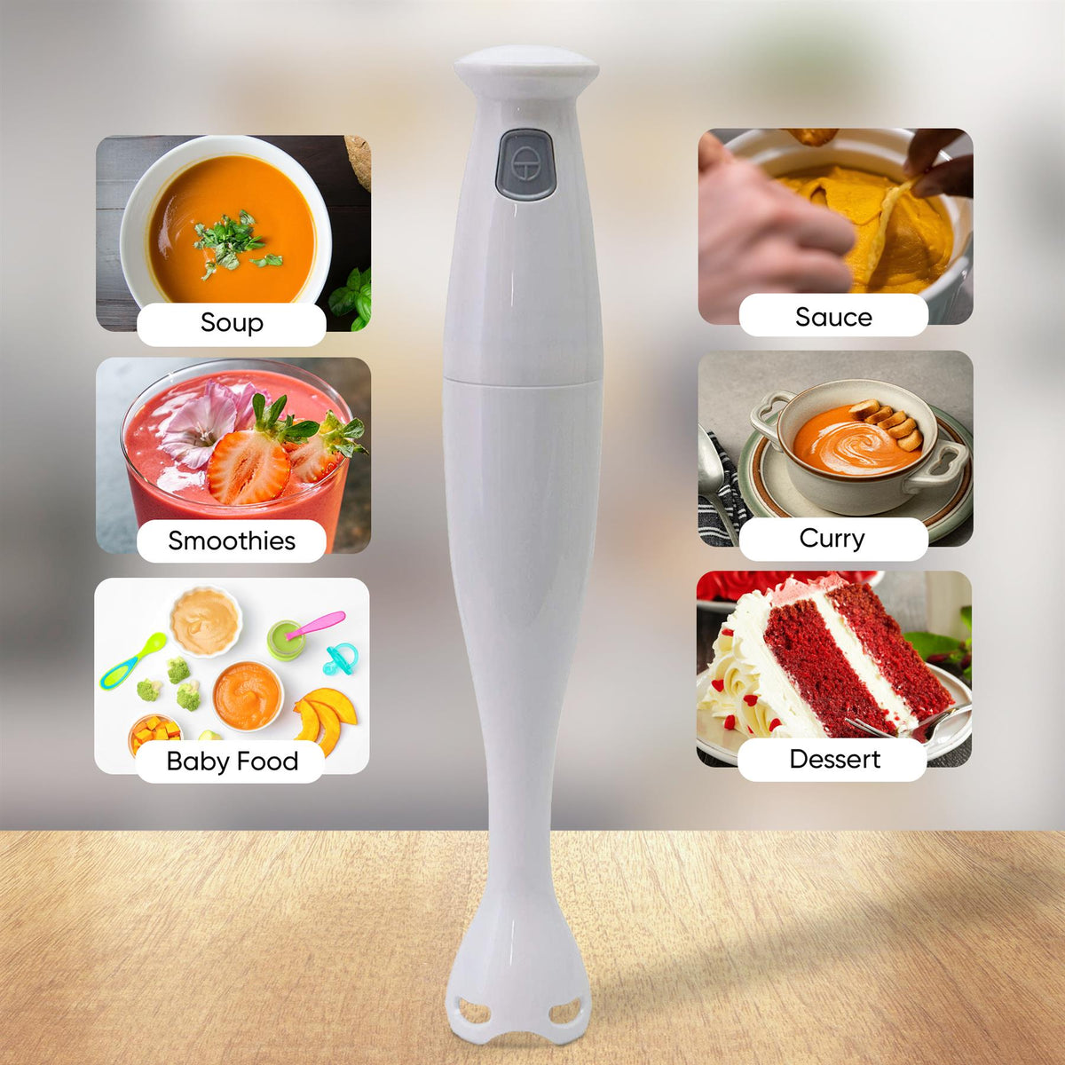 150W Hand Blender Two Powerful Blades