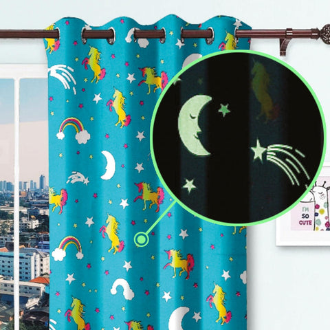 Blackout Glow In The Dark Kid Pair Curtains