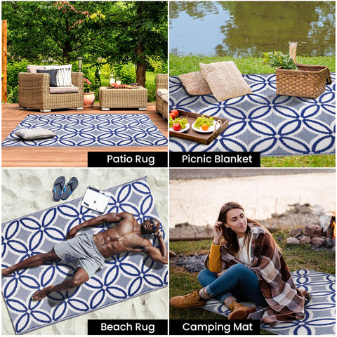 Outdoor Rug 180Cm X 120Cm - Blue