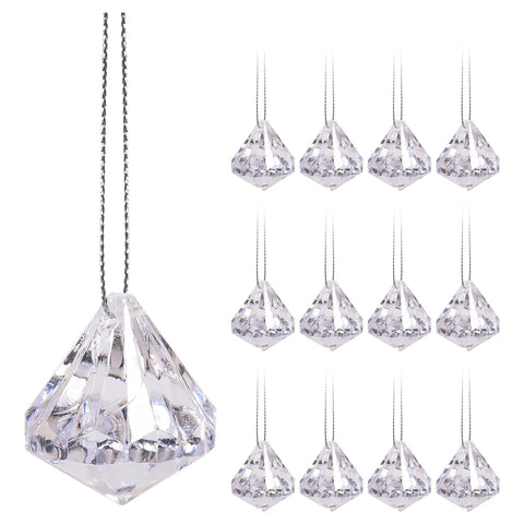 12 X Crystal Look Hanging Gems