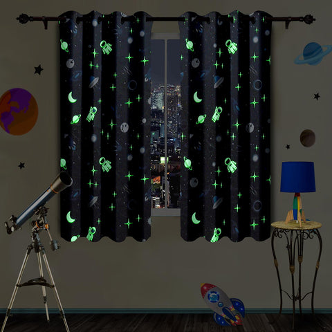 Blackout Glow In The Dark Kid Pair Curtains