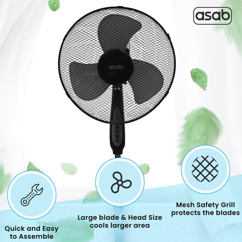 Oscillating  Pedestal Fan 16'' Black