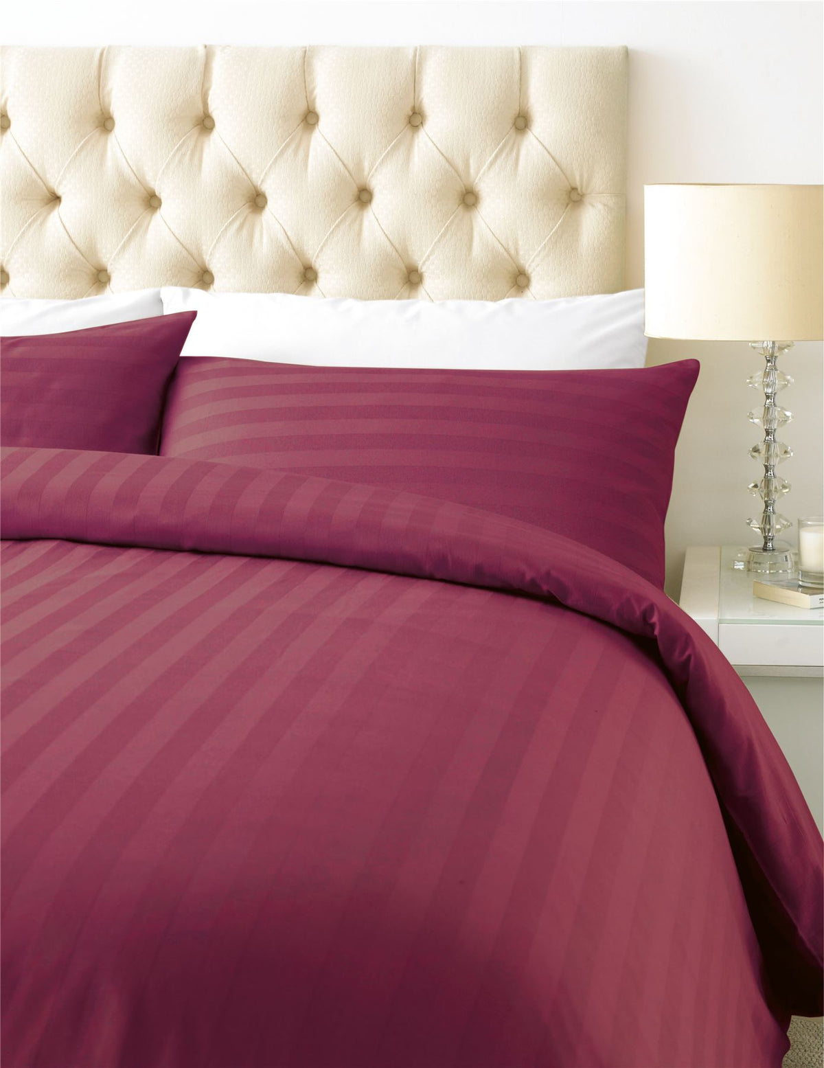 800 Thread Cotton Rich Satin Stripe Duvet Cover Set