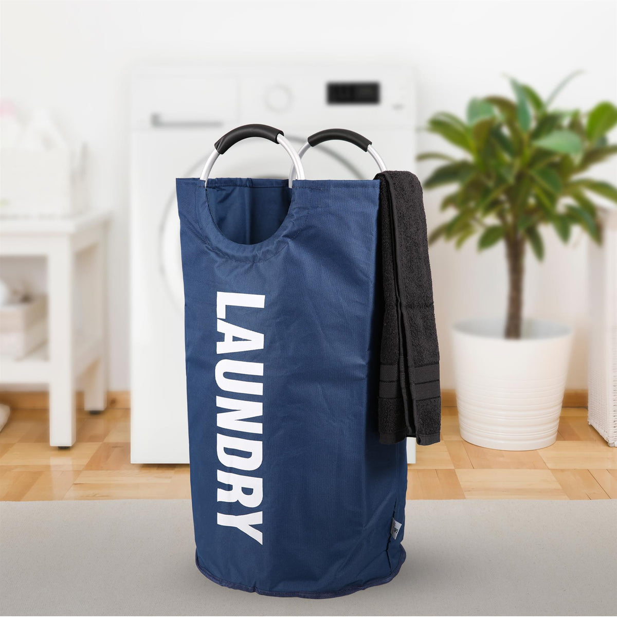 82L Large Collapsible Laundry Basket – Navy