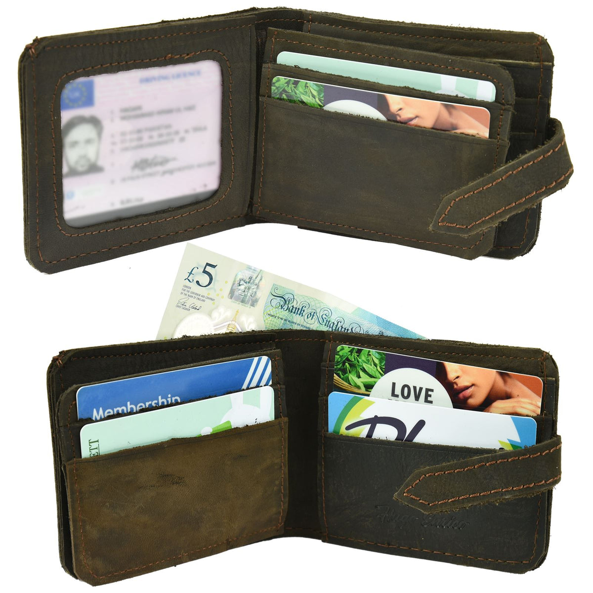 Mens Genuine Leather Bifold Wallet