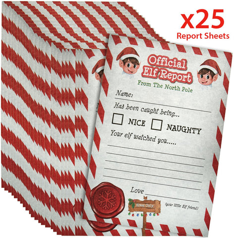 25Pk A5 Elf Christmas Report Card