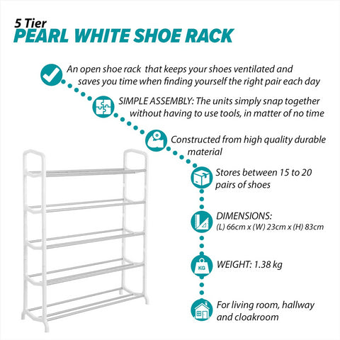 Metal Shoe Rack Stand 5 Tier