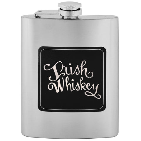 8Oz Chalkboard Whiskey Hip Flask - Silver