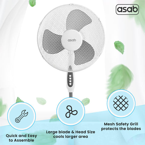 Oscillating Pedestal Fan 16'' White