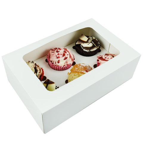 Windowed Cupcake Boxes for 6 Cupcakes