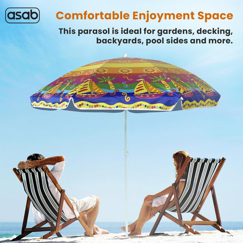 6FT Beach Brolly Garden Patio Umbrella