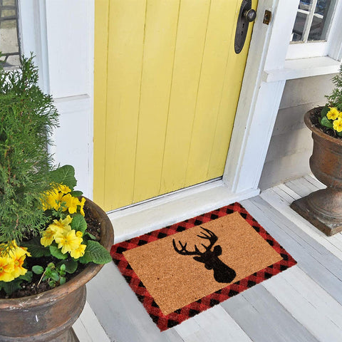 Door Mat Stag Tartan