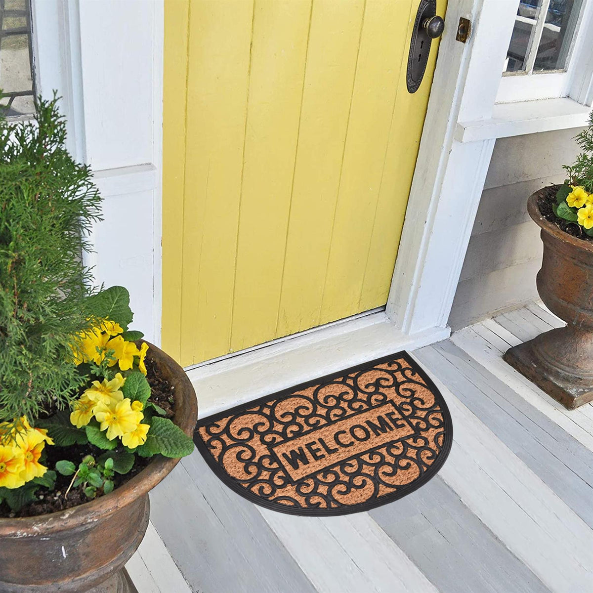 Door Mat Welcome Swirls