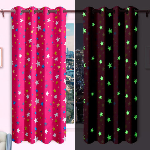 Blackout Glow In The Dark Kid Pair Curtains